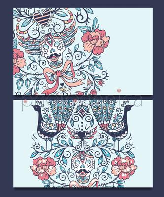 vintage vector floral cards 